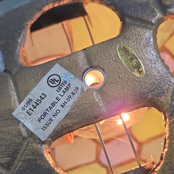 Vintage 1999 Tiffany-Style Turtle Lamp UL Certified Accent Light - Picture 6 of 16